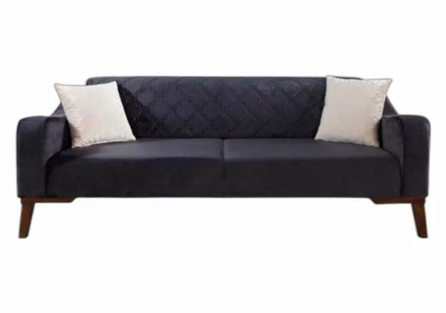 Xlmoebel 3-Sitzer Schwarzes Samt Sofa für das Wohnzimmer, Dreisitzer Couch, günstig online kaufen