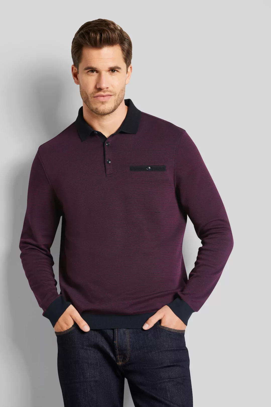 bugatti Langarm-Poloshirt günstig online kaufen