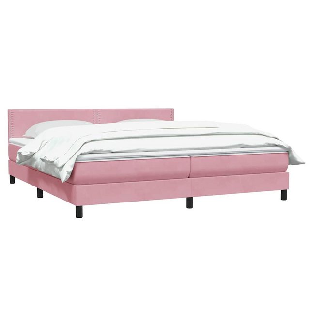 vidaXL Bett Boxspringbett mit Matratze Rosa 200x210 cm Samt günstig online kaufen