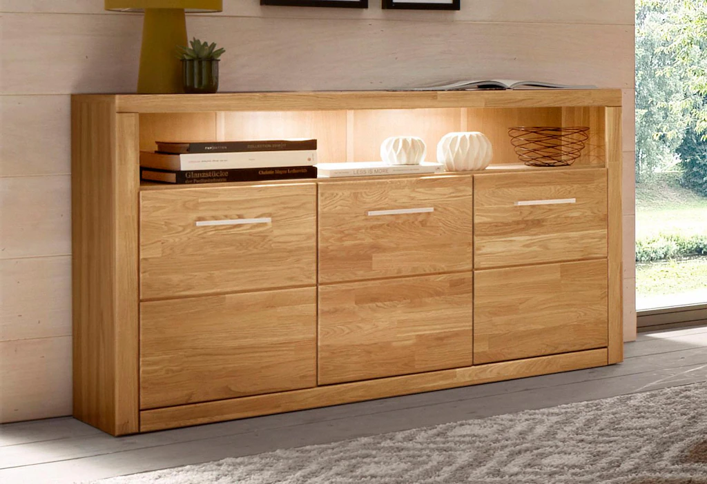 Home affaire Sideboard Ribe,130cm breit, Fronten günstig online kaufen