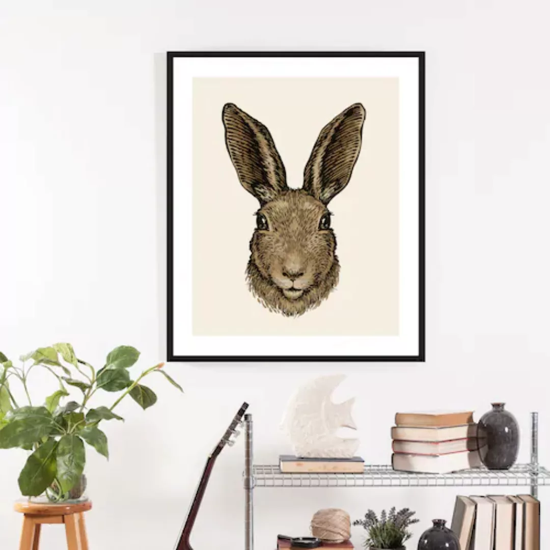 queence Bild »Agus«, Hase, (1 St.), 30x40, mit Rahmen günstig online kaufen