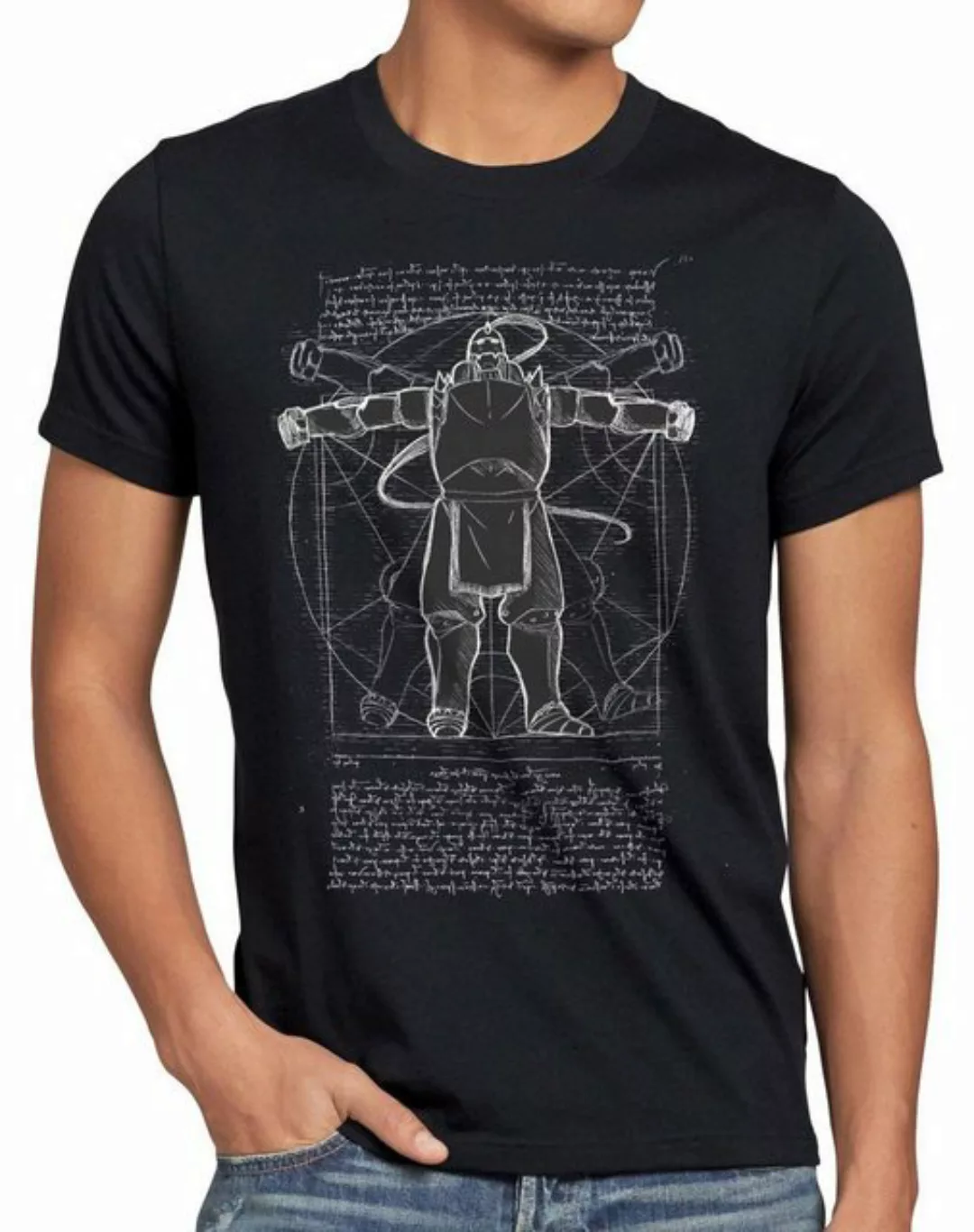 style3 Print-Shirt Herren T-Shirt Vitruvianischer Alfred alchemist anime ma günstig online kaufen