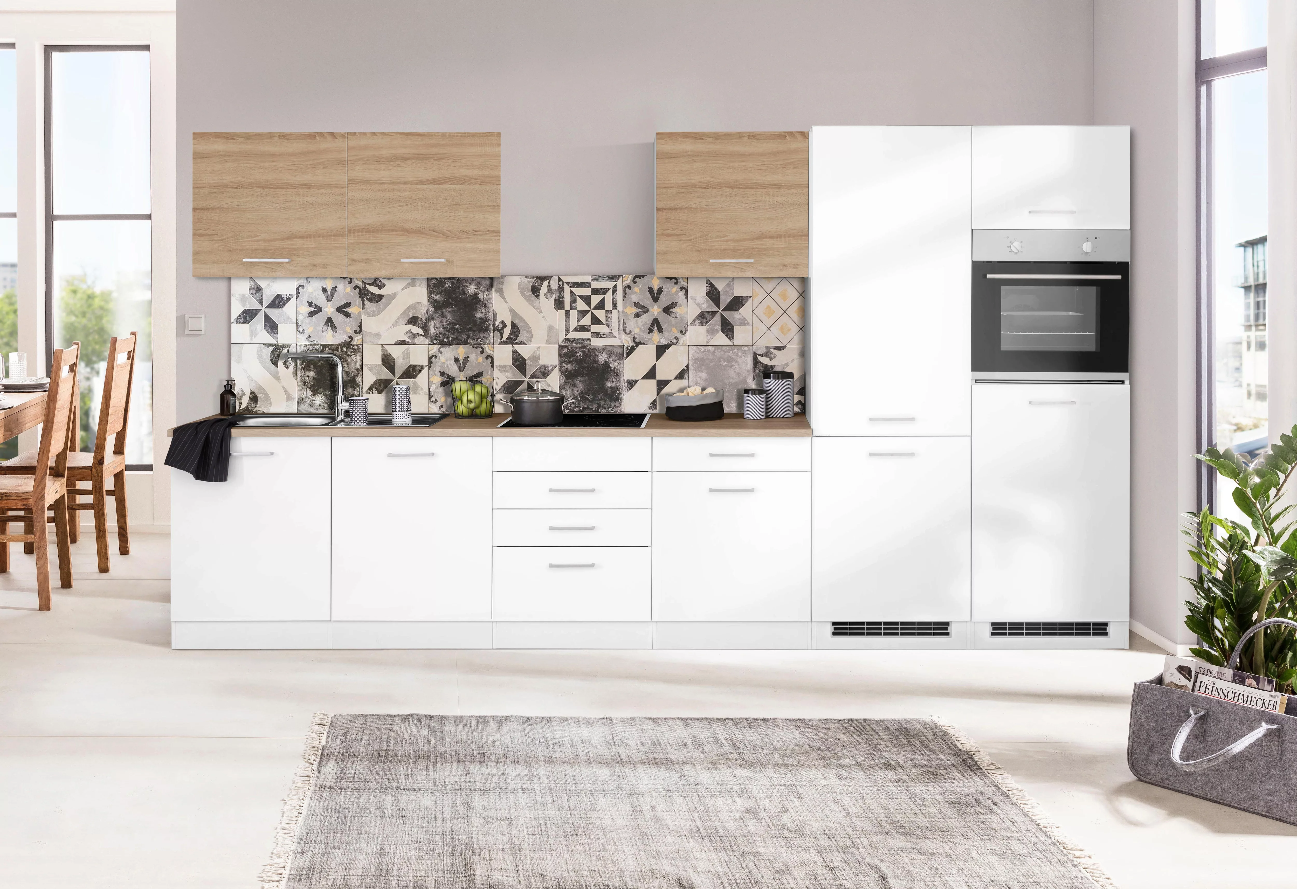 HELD MÖBEL Küchenzeile "Visby", ohne E-Geräte, 360 cm, für Kühl/Gefrierkomb günstig online kaufen