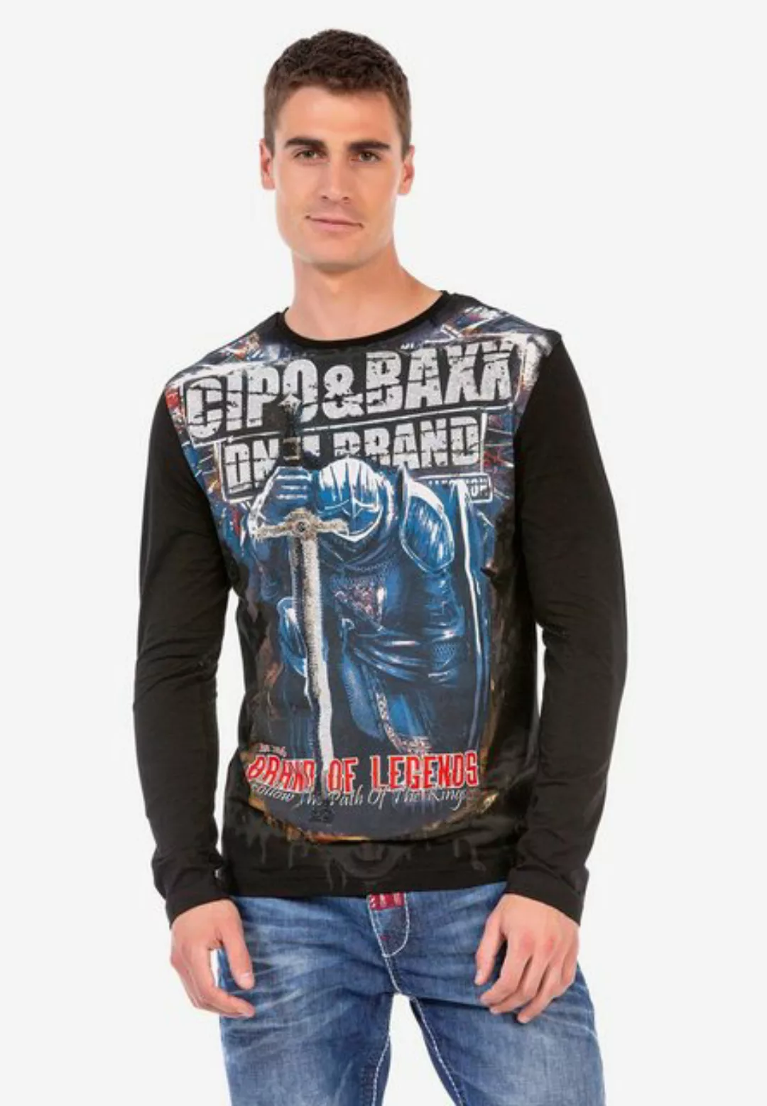 Cipo & Baxx Langarmshirt in coolem Look günstig online kaufen