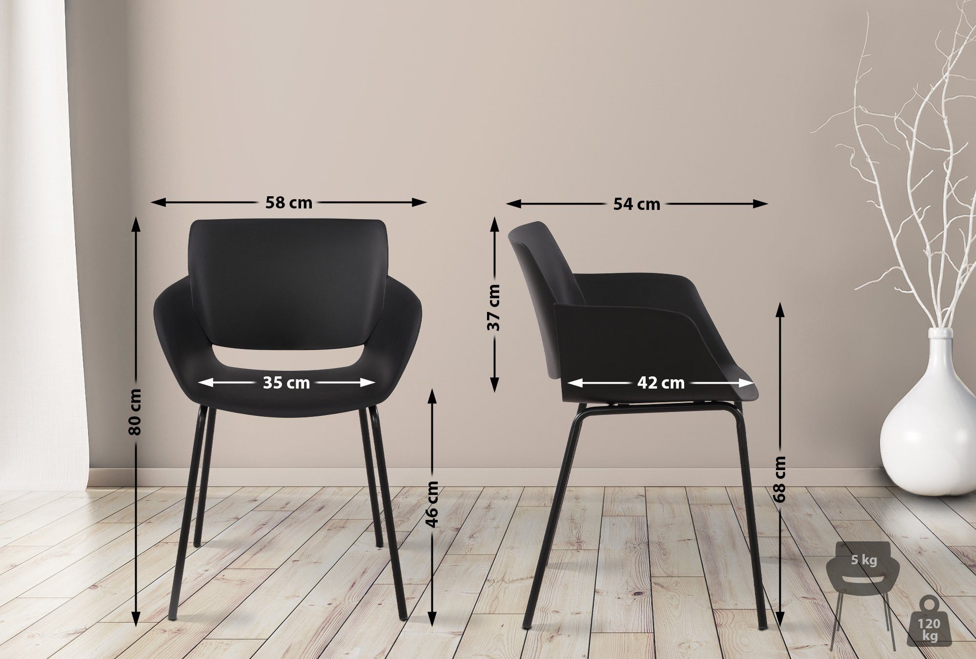 CLP Esszimmerstuhl Alpena (2er Set), wetterfest günstig online kaufen