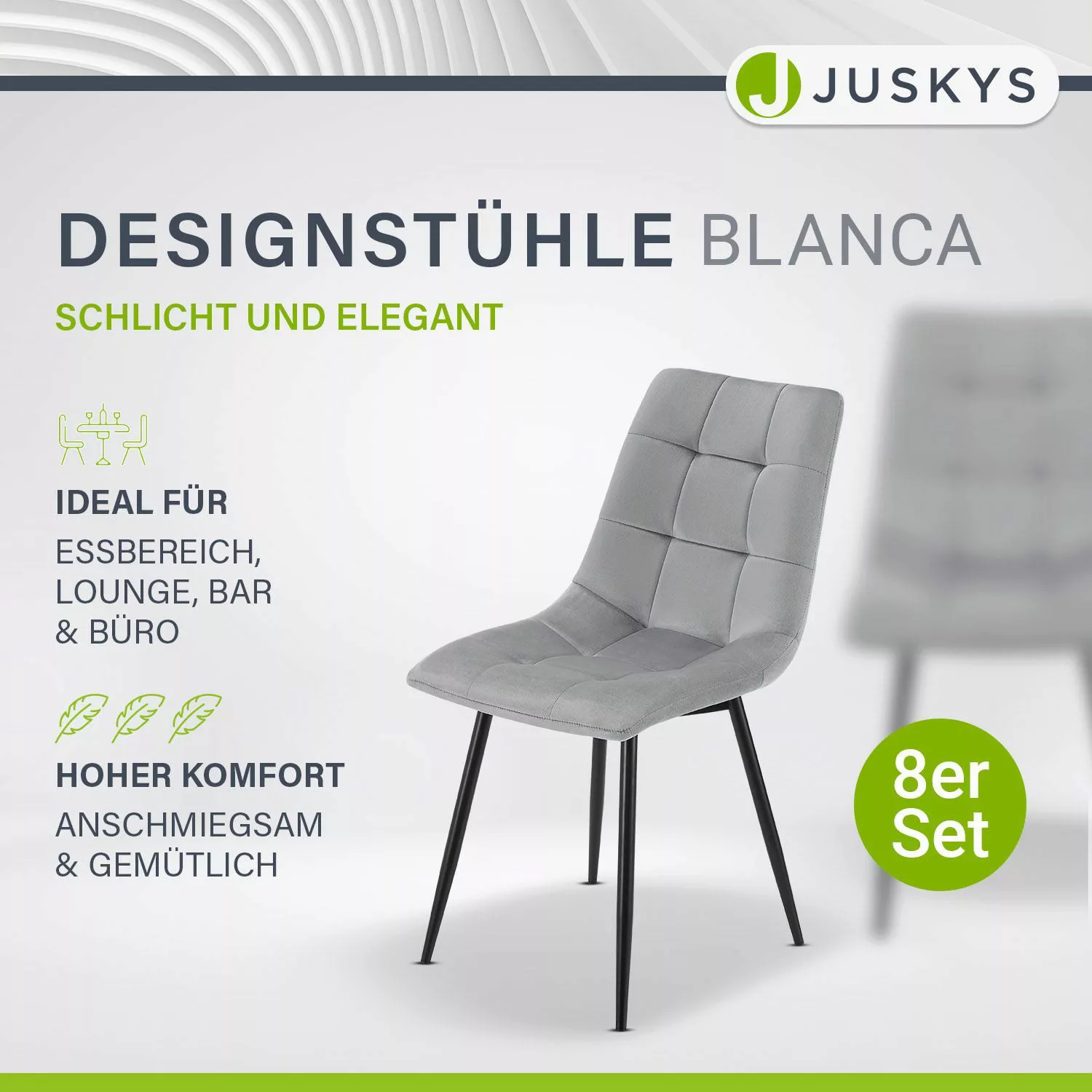 Juskys Esszimmerstuhl Blanca (8 St), bequeme günstig online kaufen