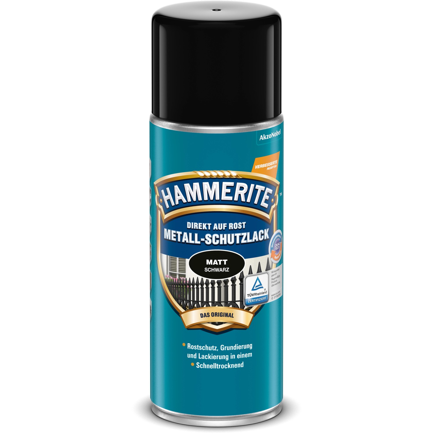 Hammerite Metall-Schutzlack Spray Schwarz matt 400 ml günstig online kaufen