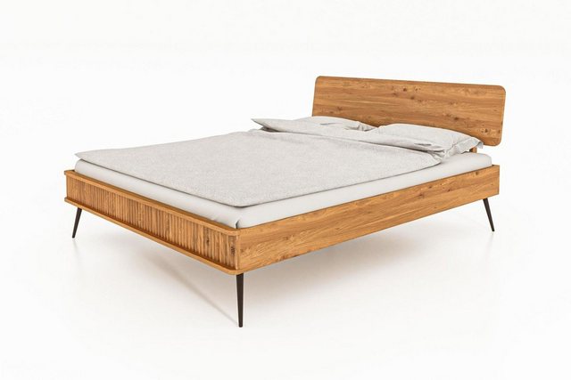 Natur24 Einzelbett Bett Tula 1 Kernbuche massiv 80x200cm mit Holzkopfteil günstig online kaufen