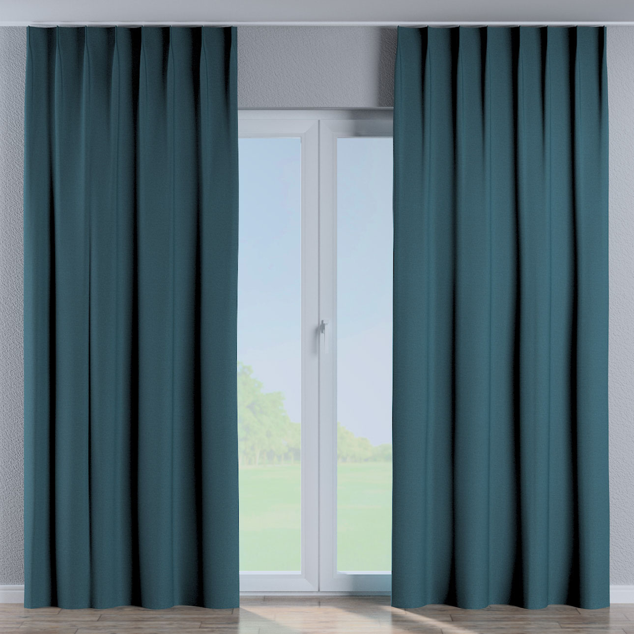 Vorhang mit flämischen 1-er Falten, blau, Blackout Soft (269-24) günstig online kaufen