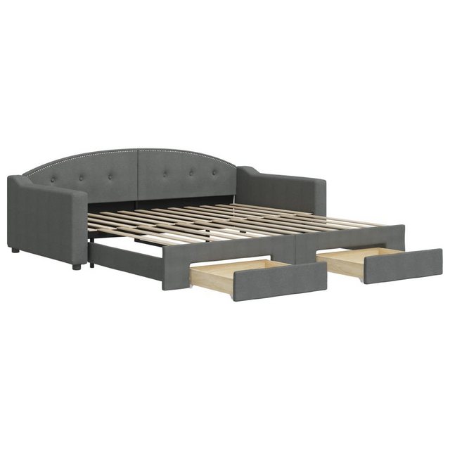 furnicato Bett Tagesbett Ausziehbar mit Schubladen Dunkelgrau 100x200 cm St günstig online kaufen