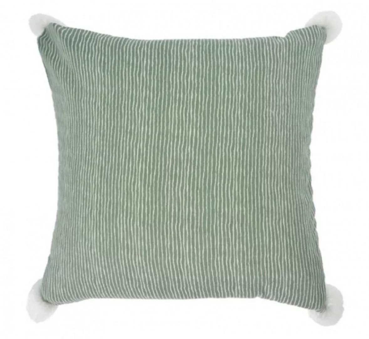 Kissen Gestreift 45 X 45 Cm Textil Grün/weiß günstig online kaufen