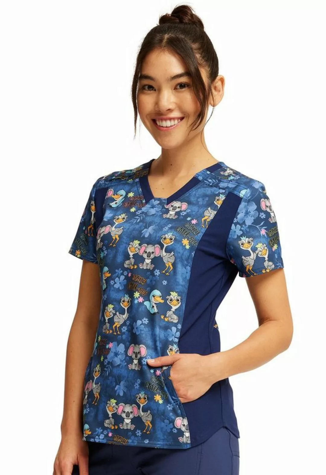 Cherokee Funktionsbluse Bunt bedruckter Damen Kasack "Easily Emu-sed" Kasac günstig online kaufen