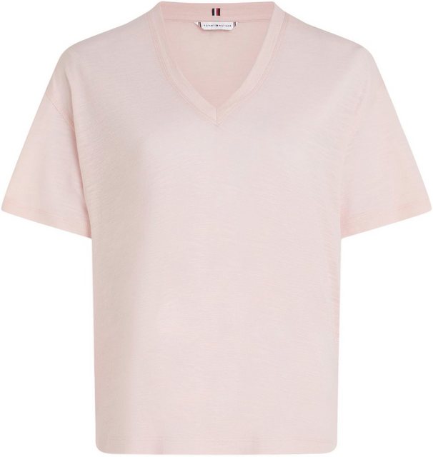 Tommy Hilfiger T-Shirt RLX LINEN LYOCELL V-NK SS in Flammgarn-Optik günstig online kaufen