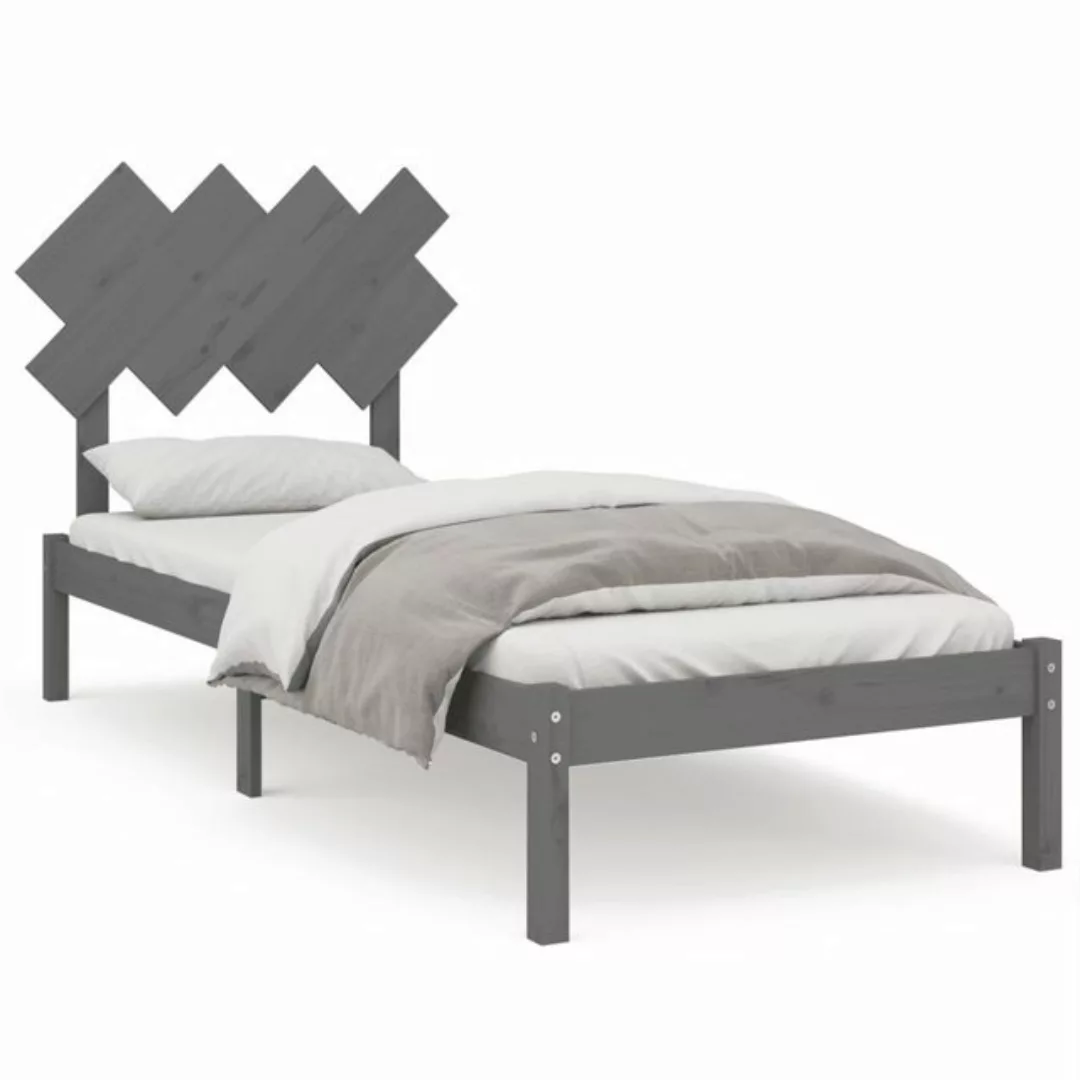 furnicato Bett Massivholzbett Grau 90x200 cm günstig online kaufen