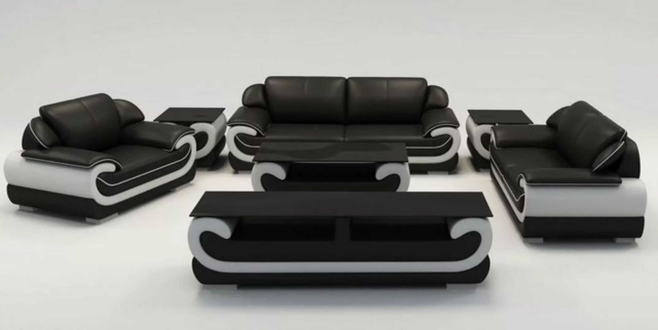 JVmoebel Sofa Ledersofa Couch Wohnlandschaft 3+1+1 Sitzer Garnitur Design, günstig online kaufen