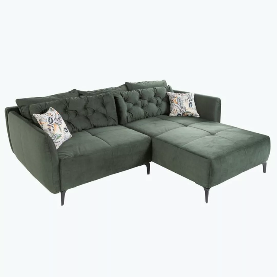 riess-ambiente Ecksofa MARRAKESCH 245cm flaschengrün, Eckcouch · inkl. Kiss günstig online kaufen