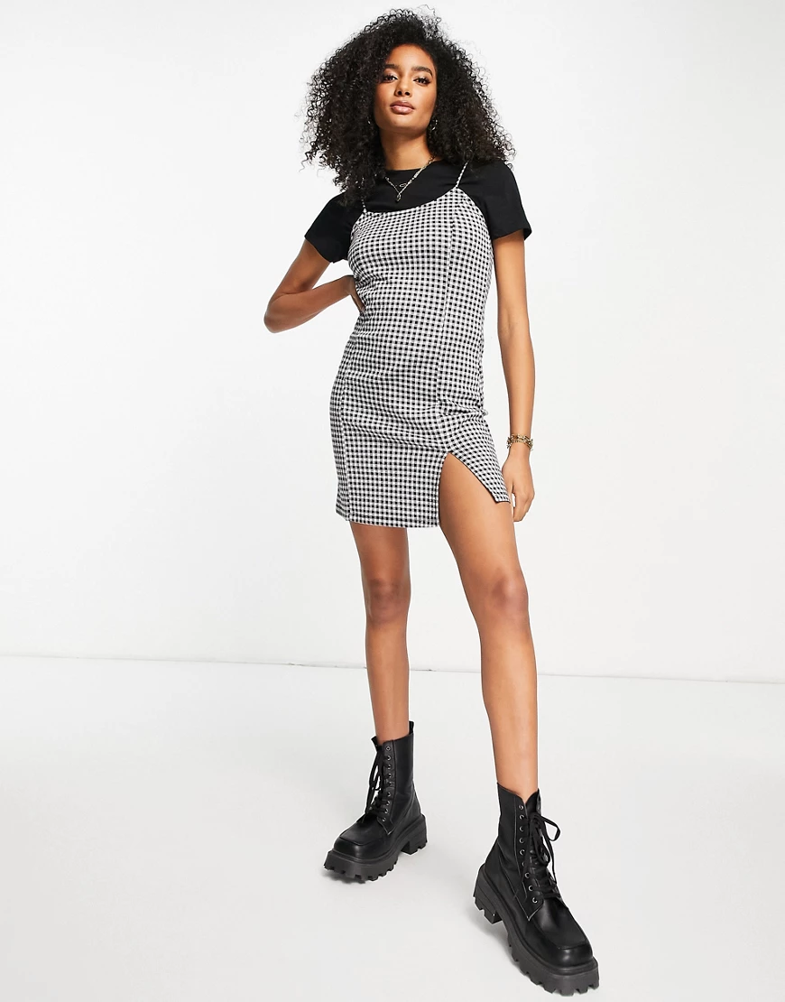 Vero Moda – FRSH – Exklusives, kariertes Minikleid in Schwarz und Weiß-Bunt günstig online kaufen