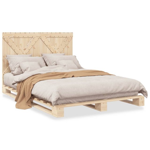 vidaXL Bett Massivholzbett mit Kopfteil 160x200 cm Kiefer günstig online kaufen