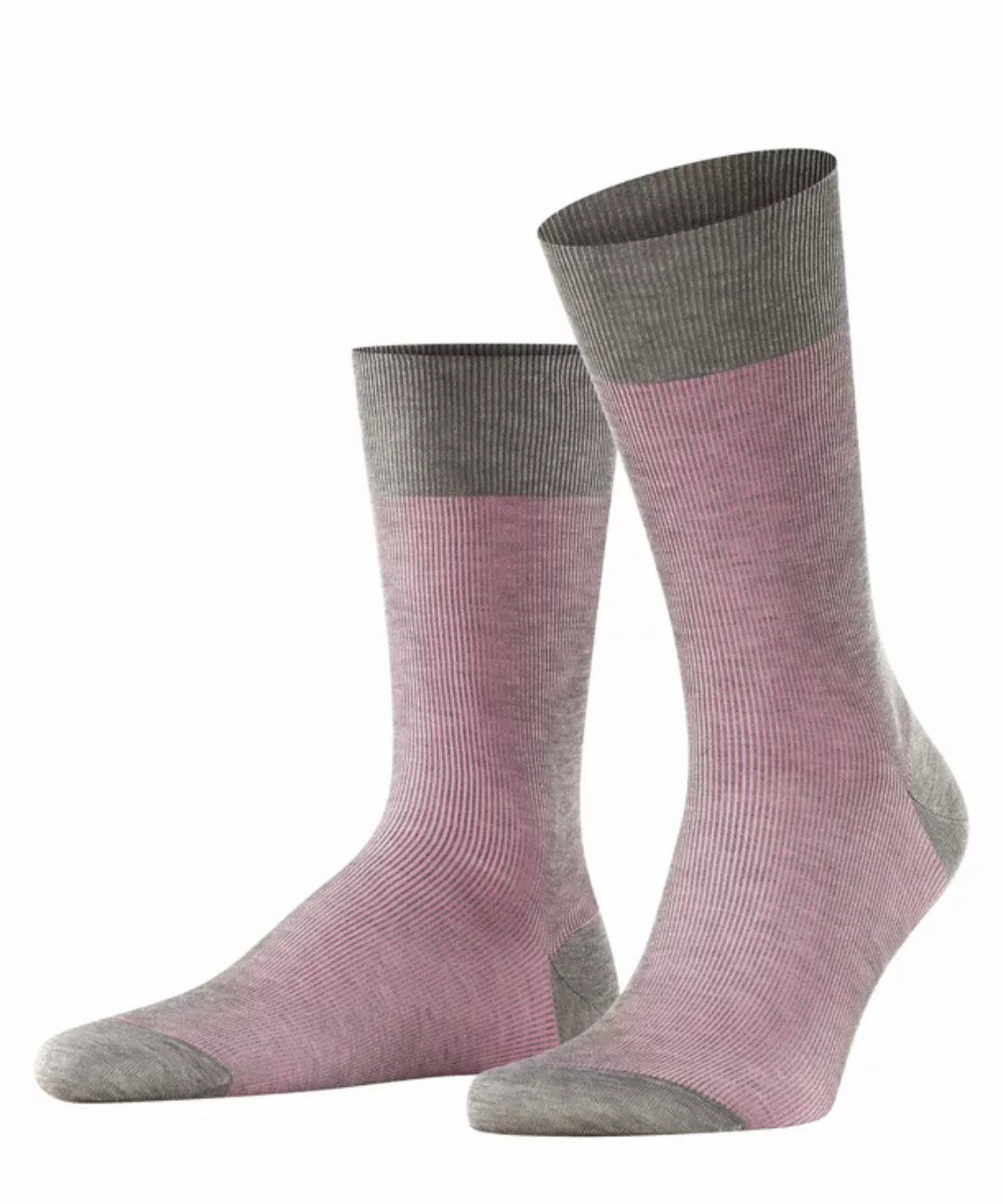 FALKE Fine Shadow Herren Socken, 39-40, Grau, Rippe, Baumwolle, 13141-33980 günstig online kaufen