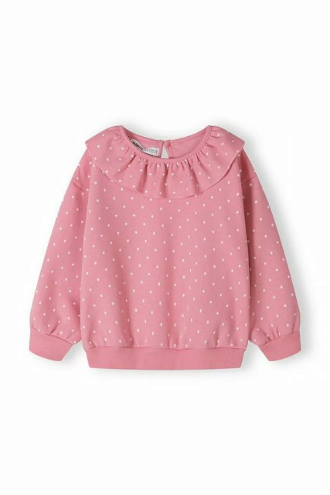 MINOTI Kapuzensweatshirt Getupftes Fleece-Oberteil mit Rüschen (1y-8y) günstig online kaufen