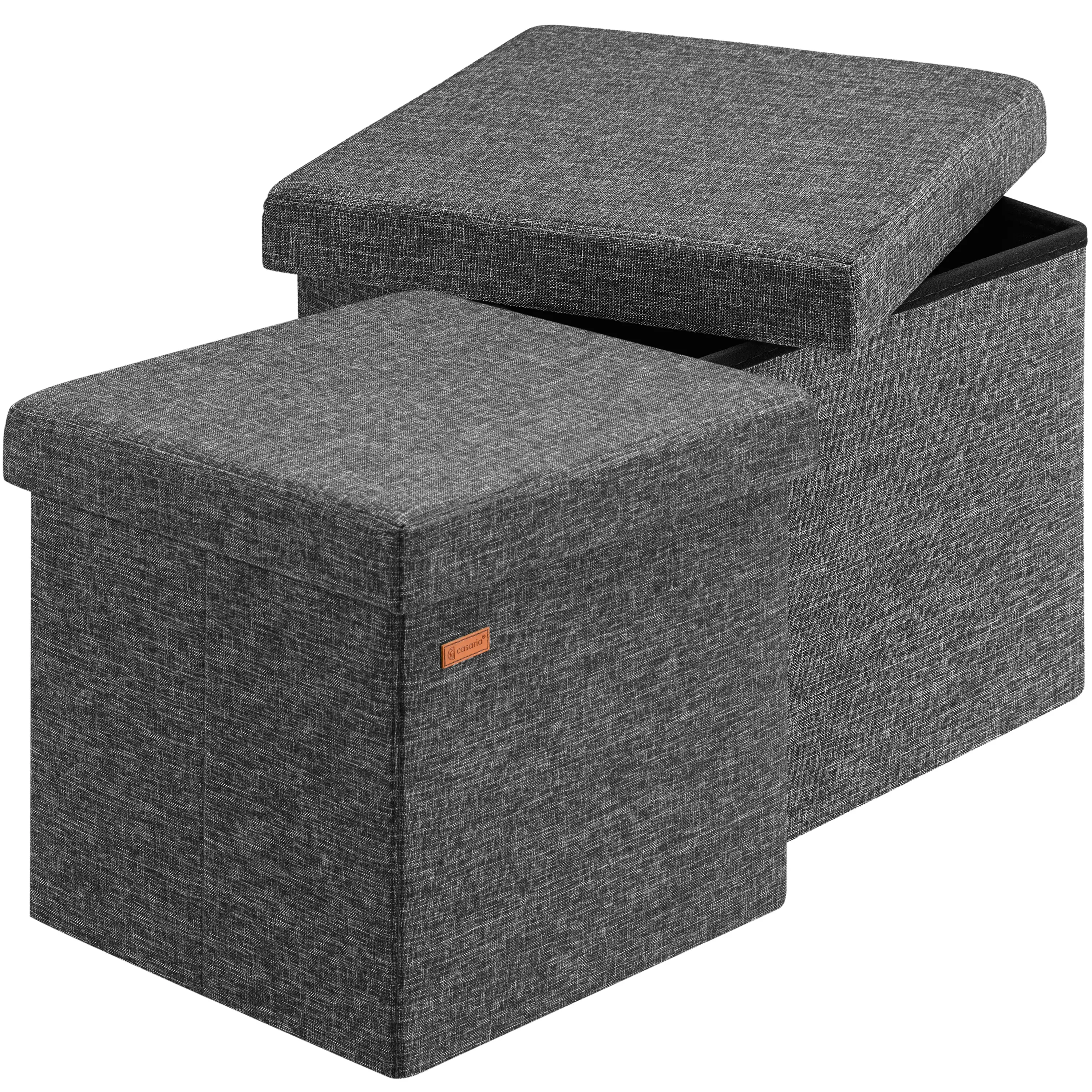 Sitzhocker 2er-Set Dunkelgrau 40x40x40cm faltbar günstig online kaufen