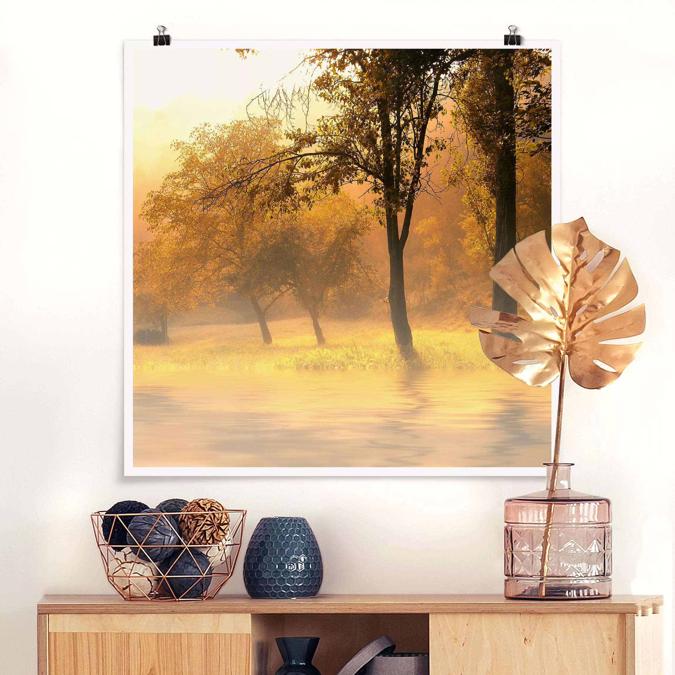 Poster Natur & Landschaft - Quadrat Herbstmorgen günstig online kaufen