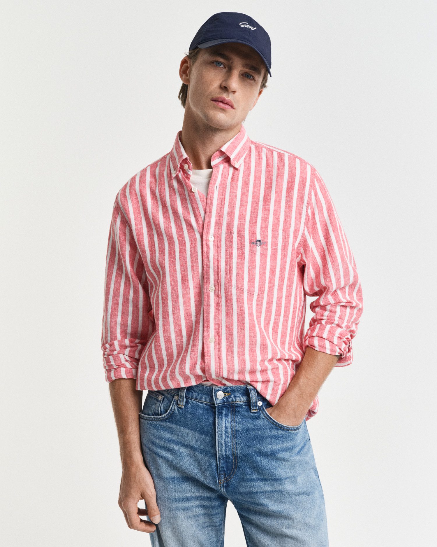 Gant Langarmhemd REG COTTON/LINEN STRIPED SHIRT günstig online kaufen