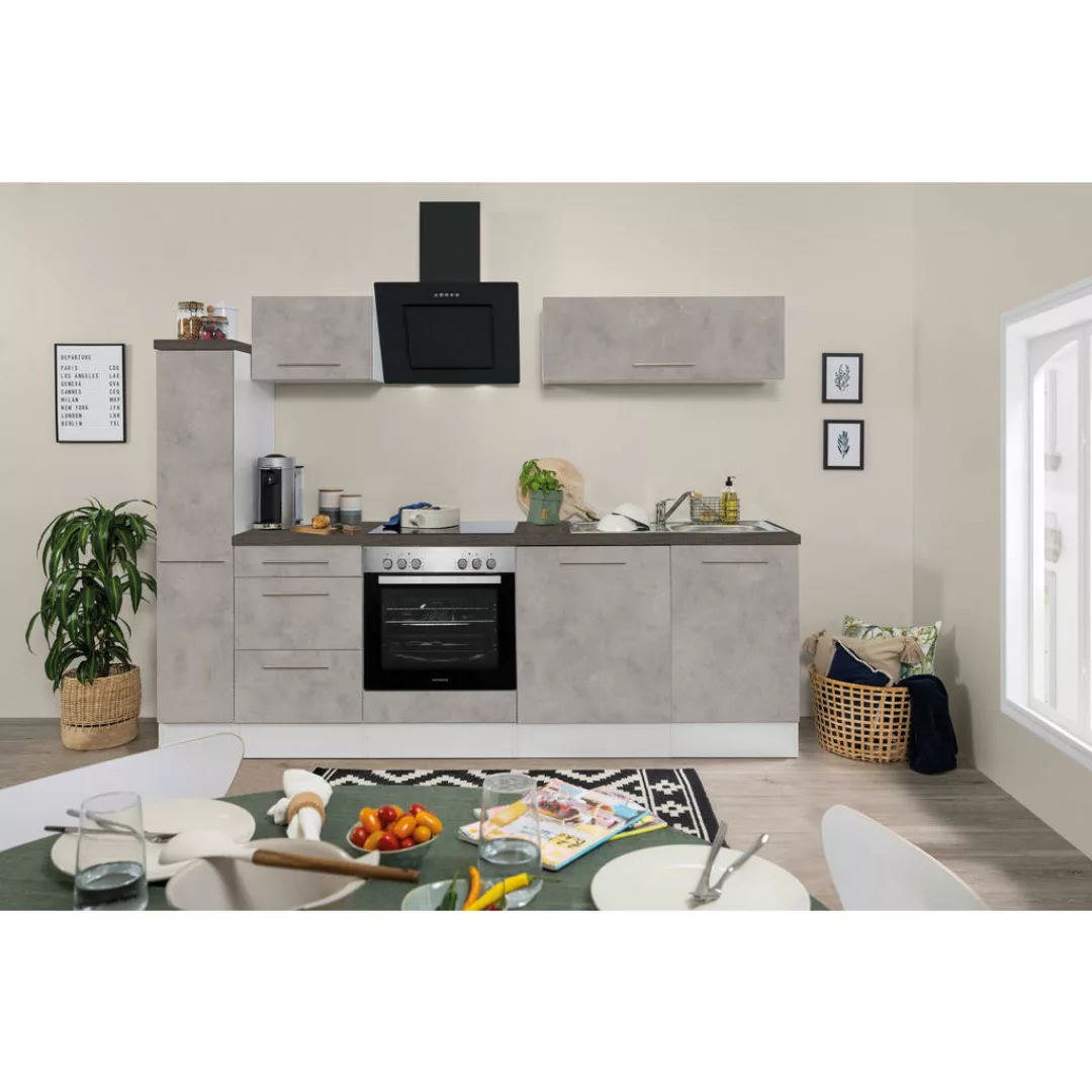 Respekta Küchenblock Amanda Beton Optik B/H/T: ca. 250x200x60 cm günstig online kaufen