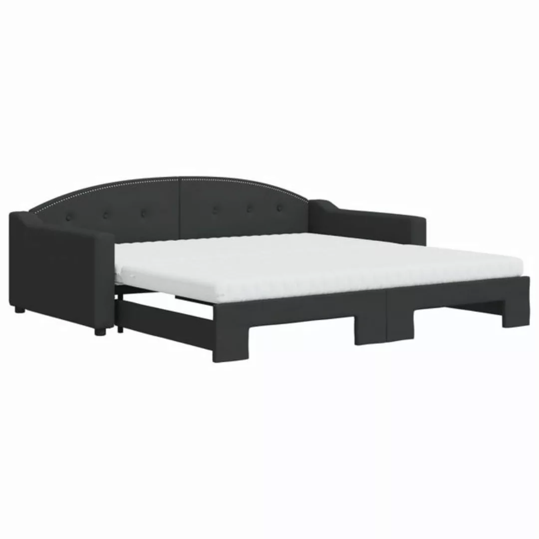 vidaXL Gästebett Gästebett Tagesbett Ausziehbar mit Matratzen Schwarz 100x2 günstig online kaufen