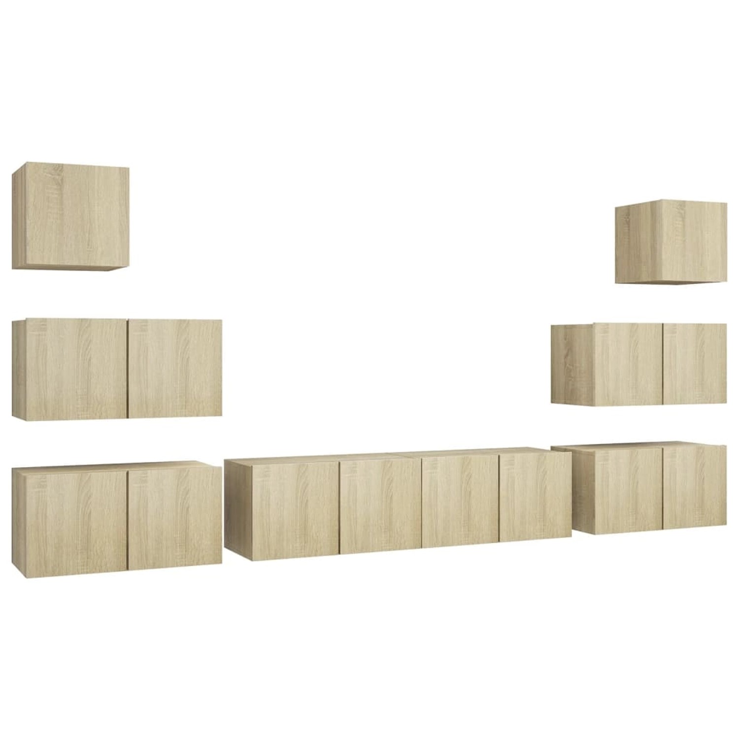 vidaXL TV-Schrank 8-tlg. TV-Schrank-Set Sonoma-Eiche Holzwerkstoff (8-St) günstig online kaufen