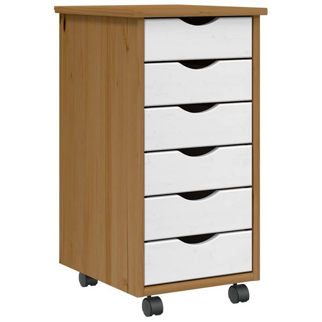 vidaXL Fächerschrank Rollschrank mit Schubladen MOSS Honigbraun Massivholz günstig online kaufen