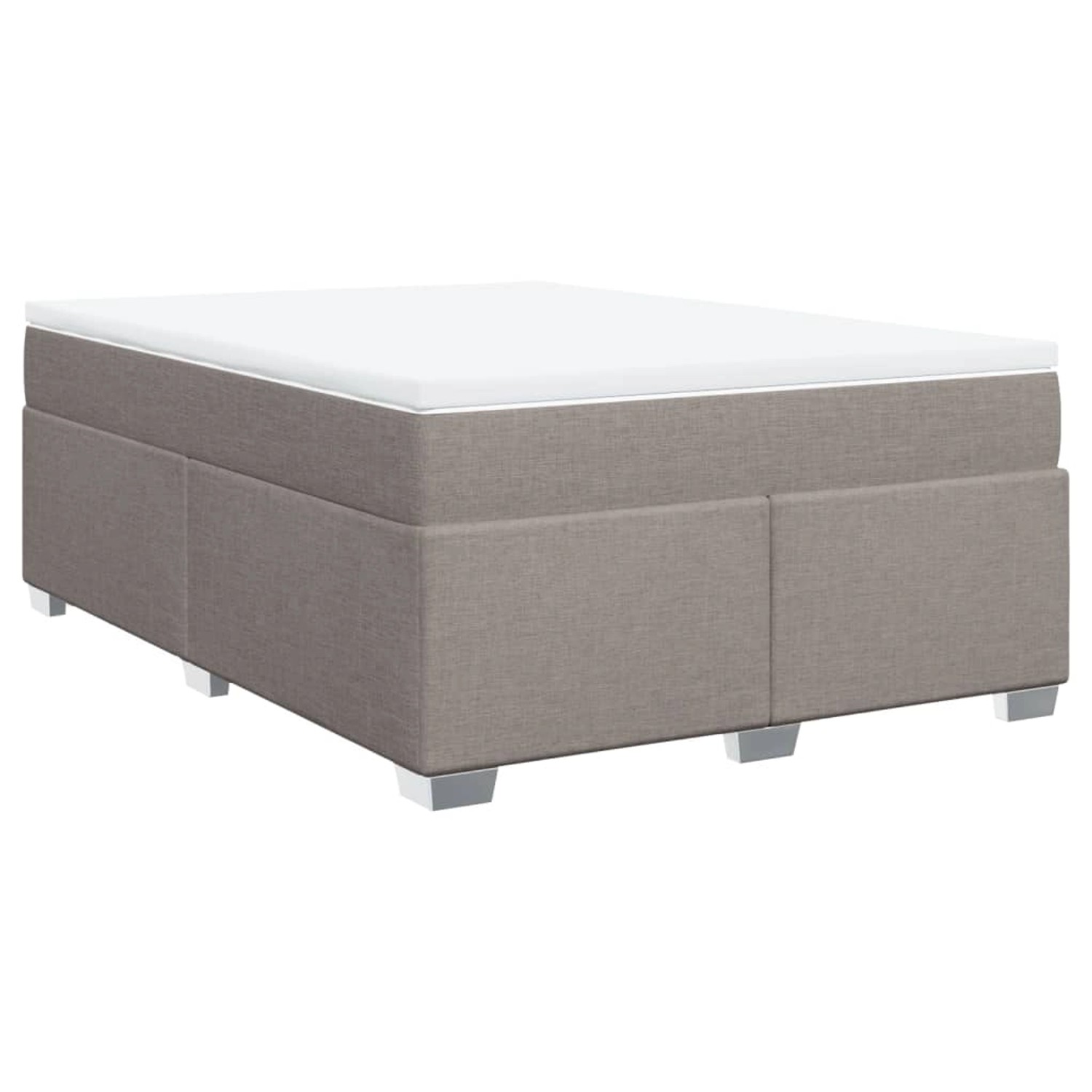 vidaXL Boxspringbett, Boxspringbett mit Matratze Taupe 140x200 cm Stoff günstig online kaufen