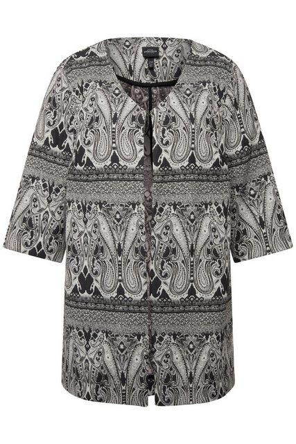 Ulla Popken Sommerjacke Jacke Paisley V-Ausschnitt Hakenverschluss 3/4-Arm günstig online kaufen