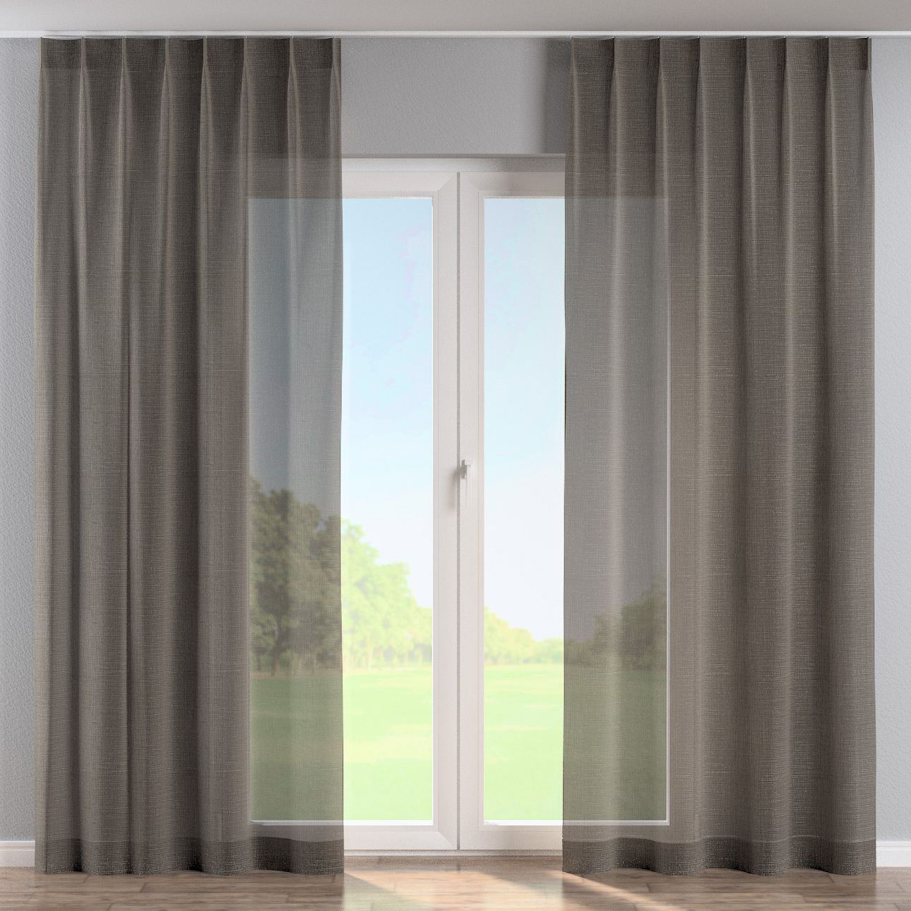 Vorhang mit flämischen 1-er Falten, grau, Alara Premium (145-05) günstig online kaufen