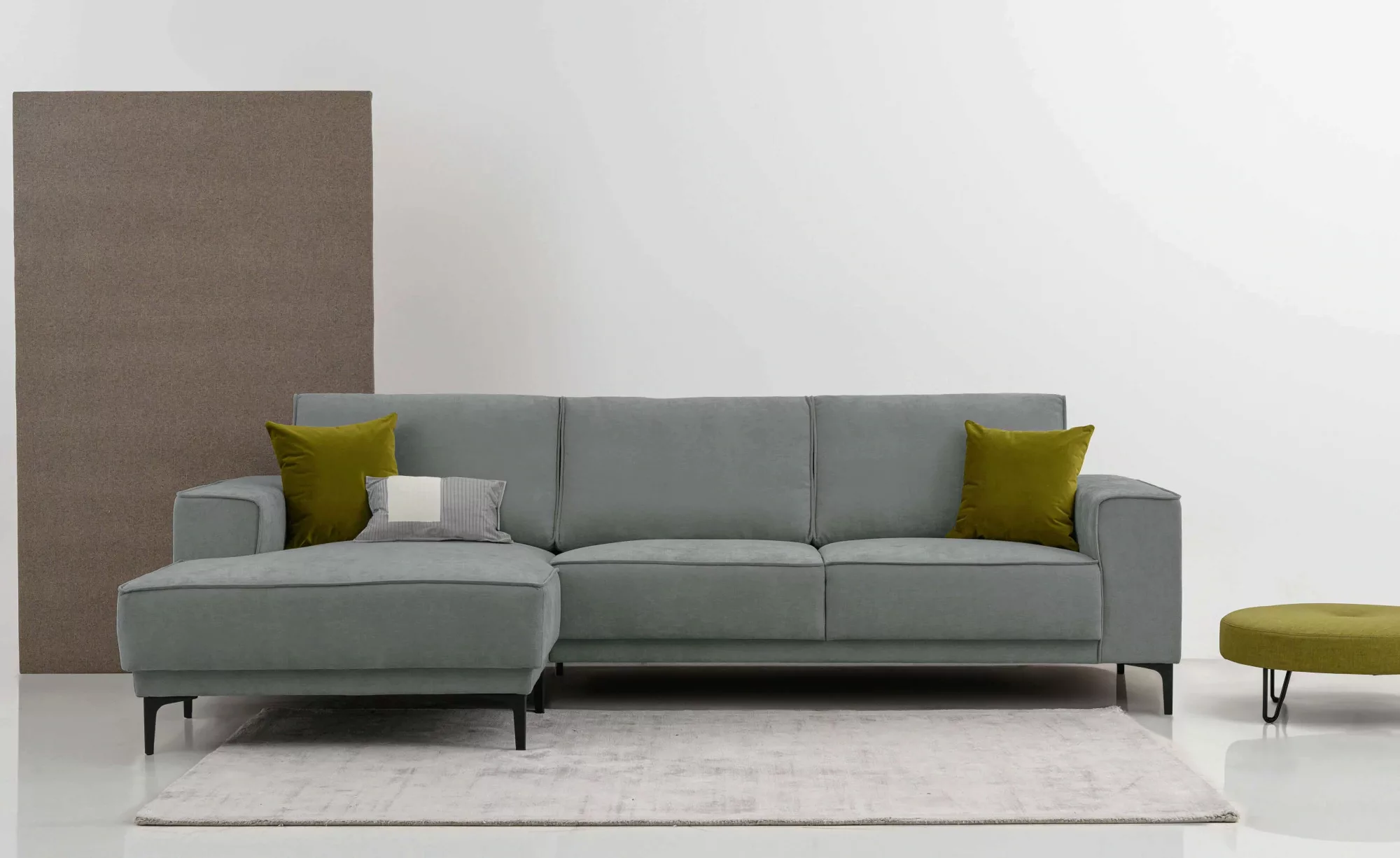 Places of Style Ecksofa "Polsterecke Oland, Struktur, Flachgewebe, Luxus-Mi günstig online kaufen