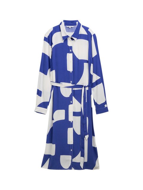 TOM TAILOR Denim Sommerkleid Midi Hemdkleid mit Allover Print günstig online kaufen