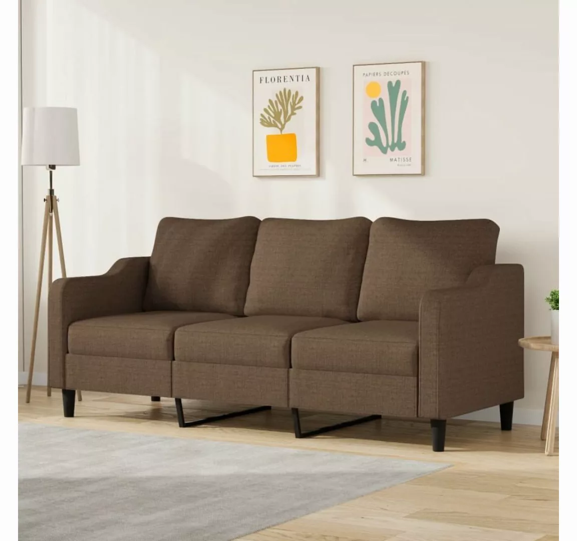 vidaXL Sofa 3-Sitzer-Sofa Braun 180 cm Stoff günstig online kaufen