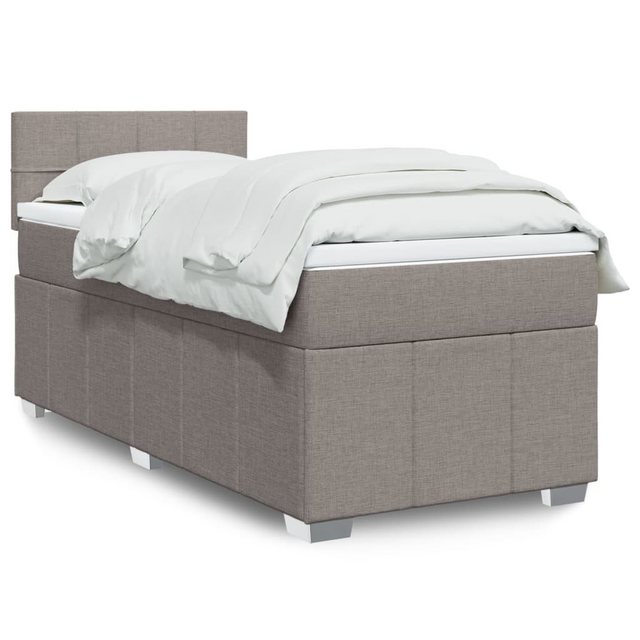 vidaXL Boxspringbett, Boxspringbett mit Matratze Taupe 90x200 cm Stoff günstig online kaufen