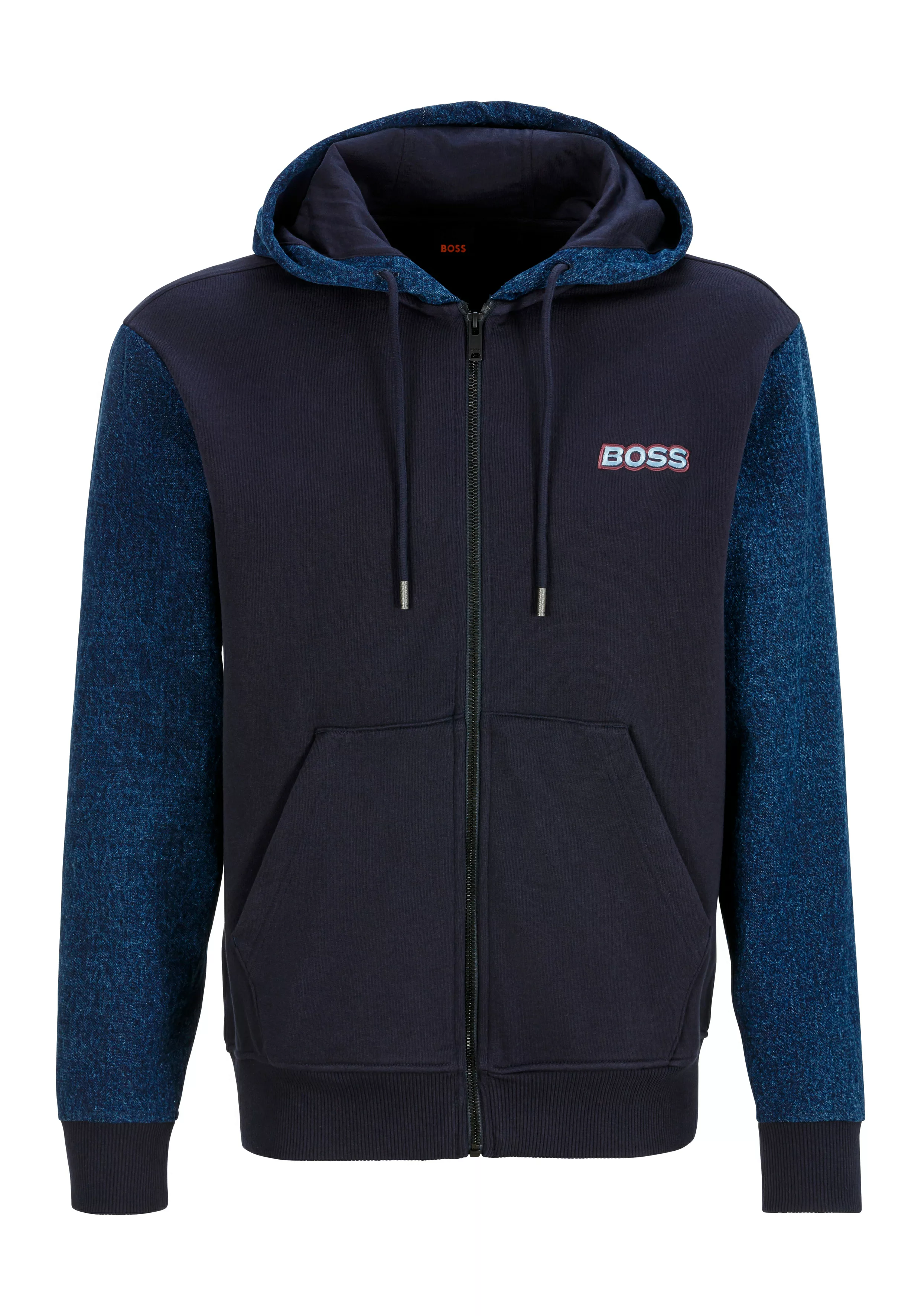 BOSS ORANGE Sweatjacke "Ze Mixdenim 1", mit kontrastfarbigen Ärmeln günstig online kaufen