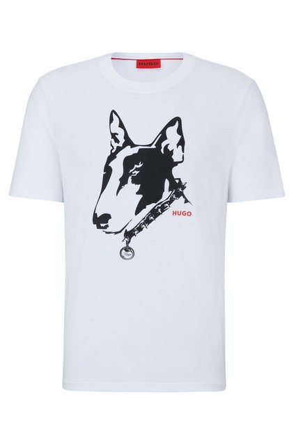 HUGO T-Shirt Dammock mit Hunde-Artwork (1-tlg) günstig online kaufen