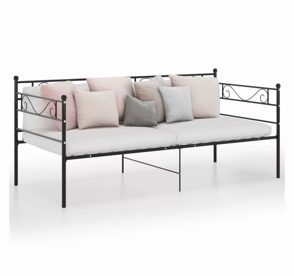 furnicato Bett Schlafsofa Bettgestell Schwarz Metall 90x200 cm günstig online kaufen