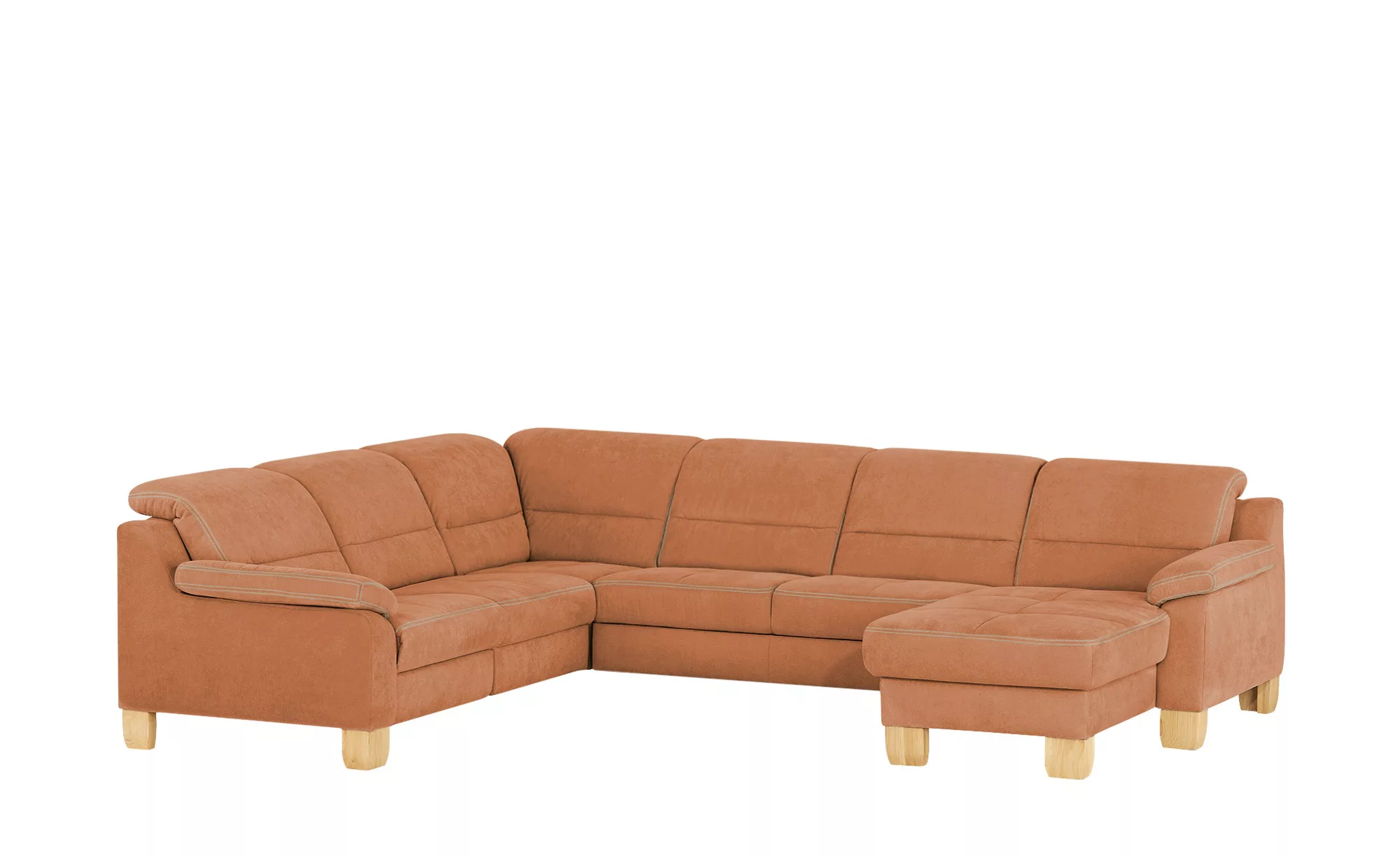 meinSofa Wohnlandschaft aus Mikrofaser Hanna ¦ orange ¦ Maße (cm): B: 322 H günstig online kaufen