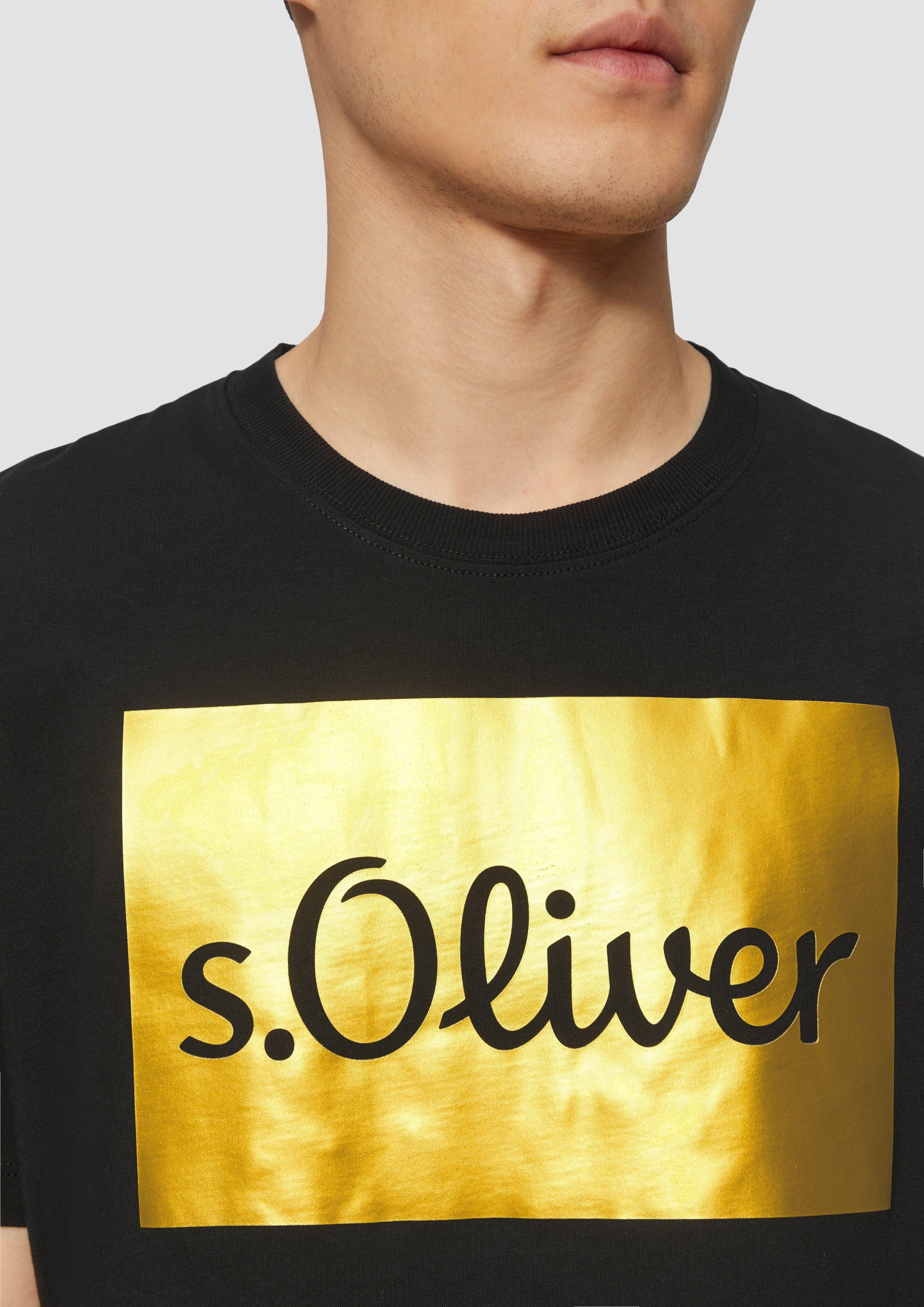 s.Oliver Kurzarmshirt T-Shirt mit Gold- oder günstig online kaufen