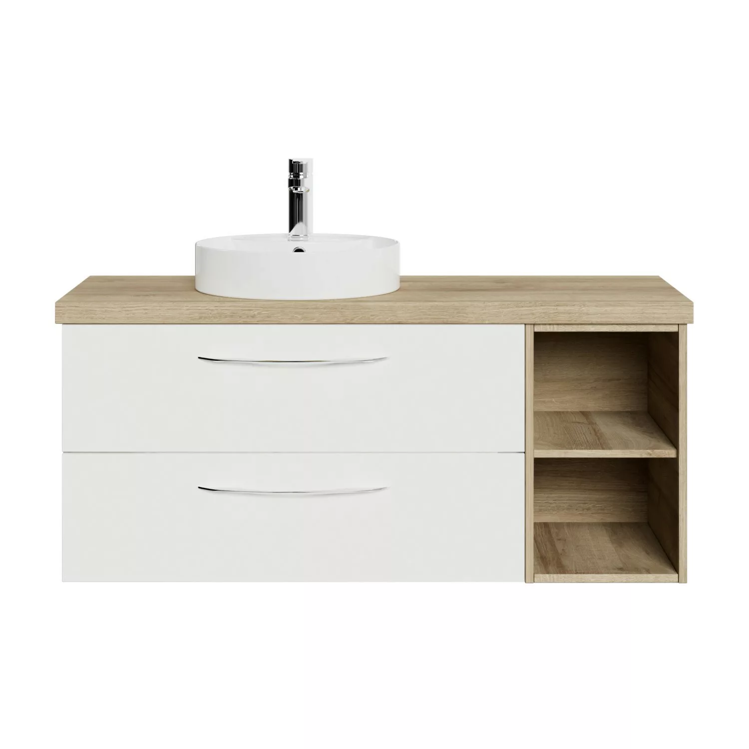 Pelipal Waschtischlösung-Set Serie 4035 Riviera Eiche-Weiß Glanz m. offenen günstig online kaufen