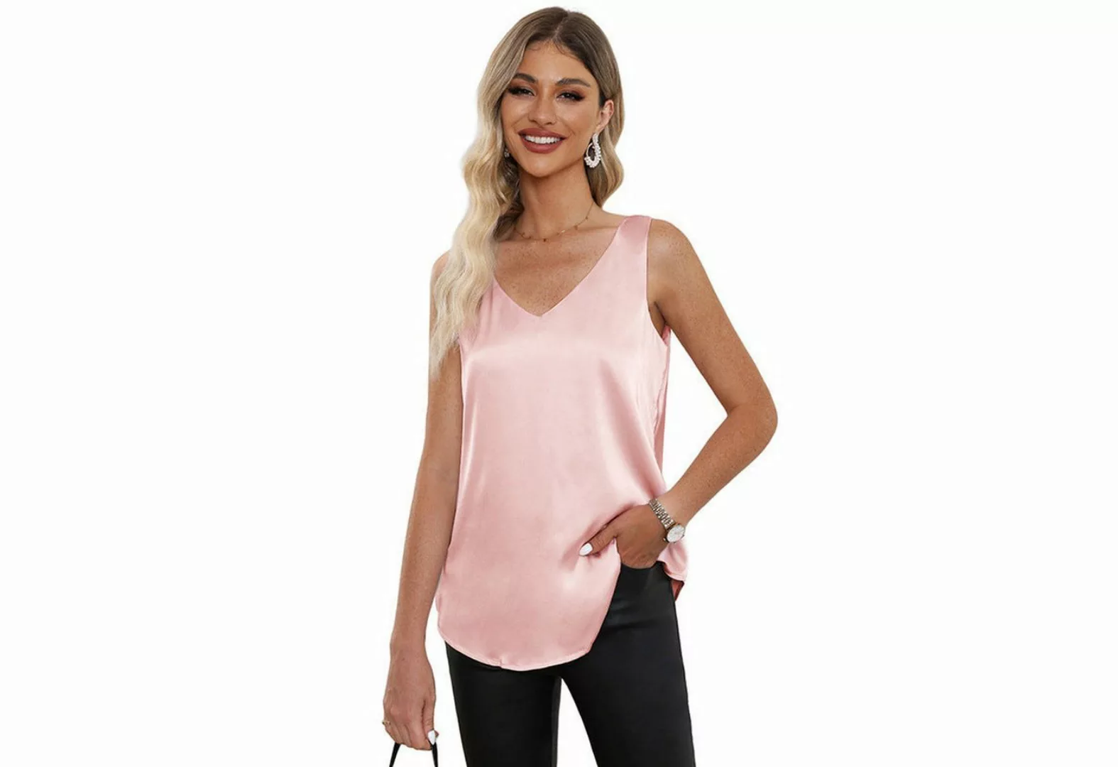 YRIIOMO Tanktop Damenmode Sommer ärmelloses Oberteil, einfacher einfarbiger günstig online kaufen