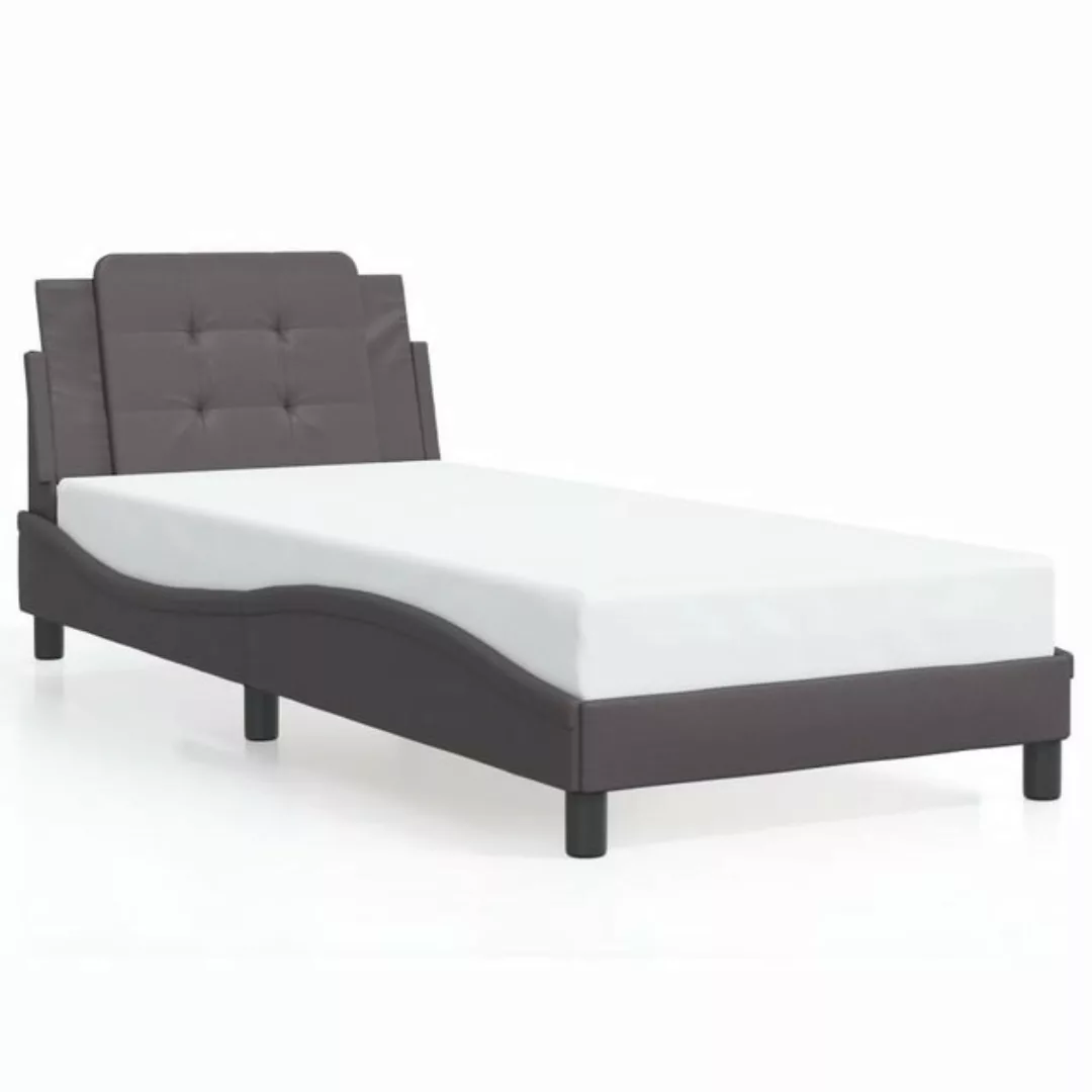 vidaXL Bett Bettgestell mit Kopfteil Weiß und Schwarz 90x190 cm Kunstleder günstig online kaufen