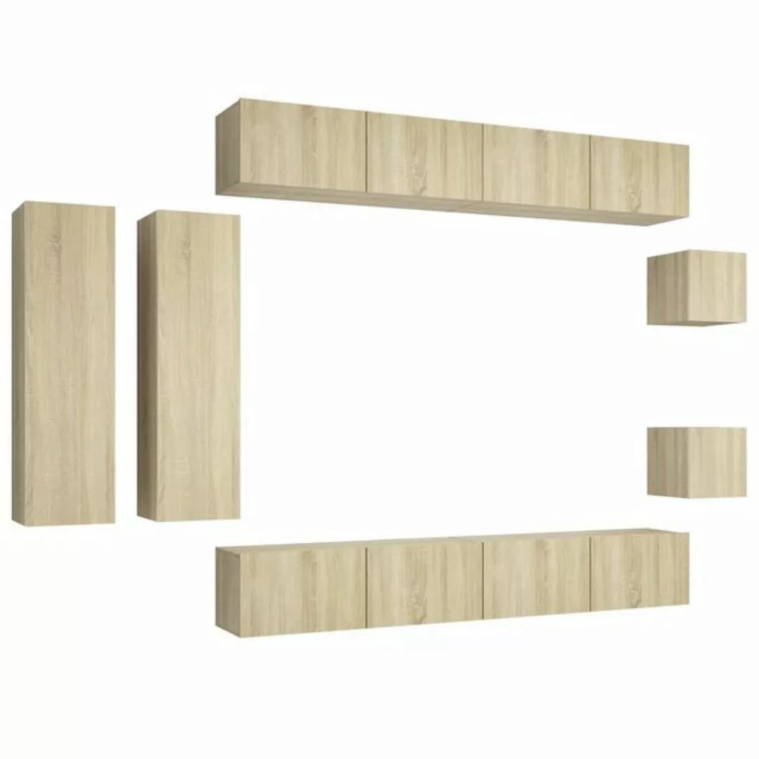 furnicato TV-Schrank 8-tlg. TV-Schrank-Set Sonoma-Eiche Holzwerkstoff (8-St günstig online kaufen