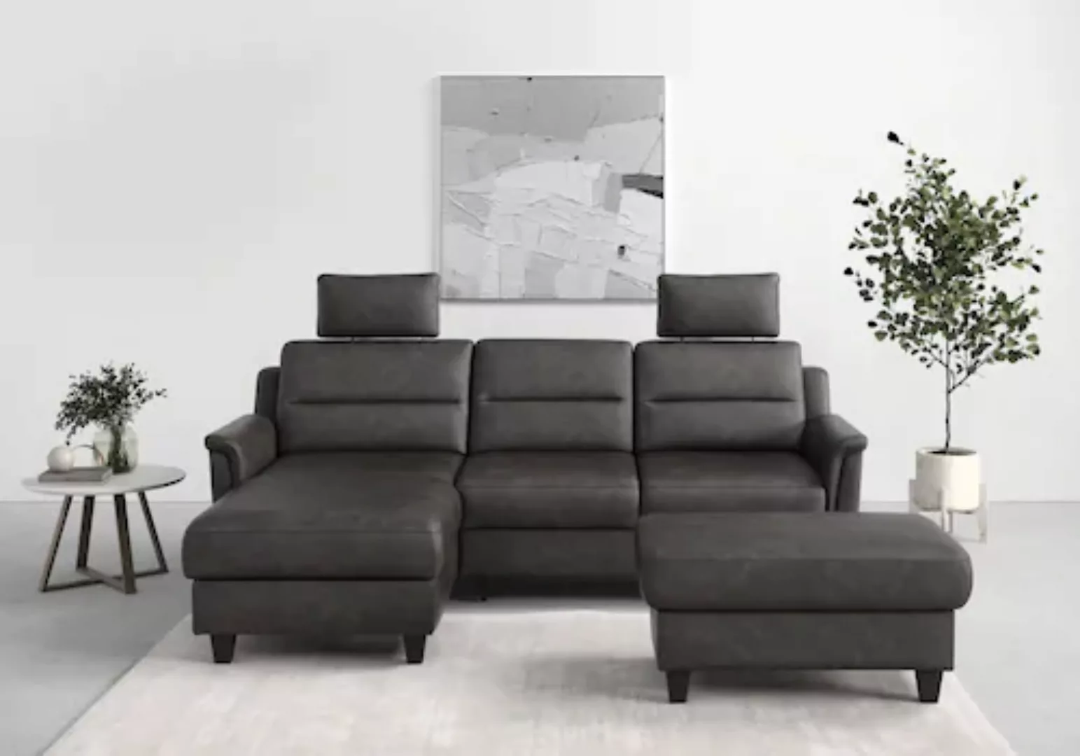 sit&more Ecksofa »Farö L-Form«, inklusive Federkern, wahlweise mit Bettfunk günstig online kaufen