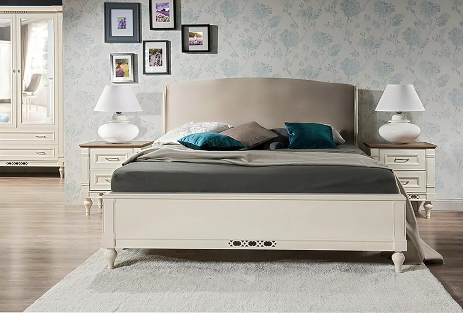 JVmoebel Bett, Designer Bett Betten Ehebett Doppelbett Lederbett - Model FL günstig online kaufen
