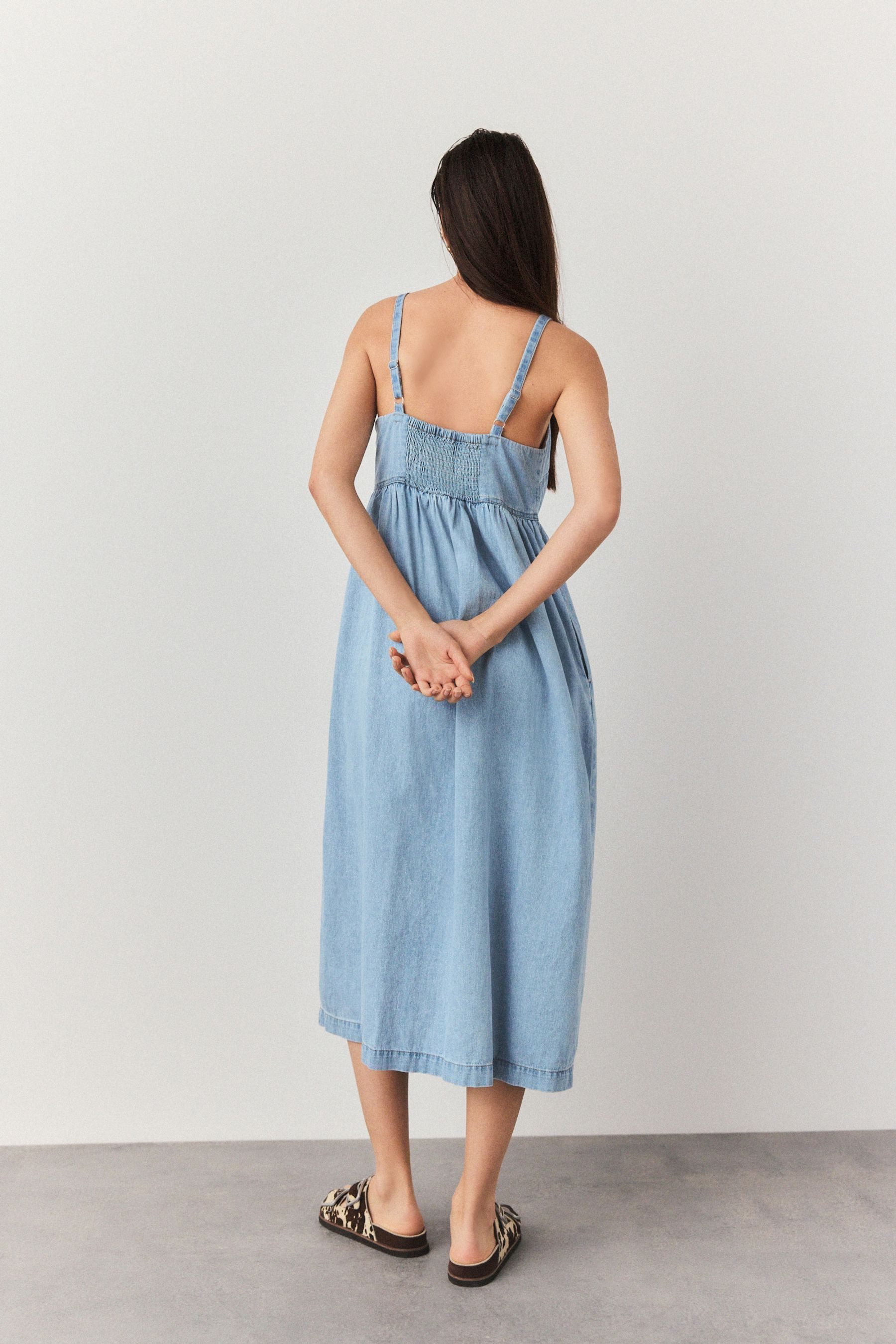Next Midikleid Jeans-Midikleid aus Baumwolle mit günstig online kaufen